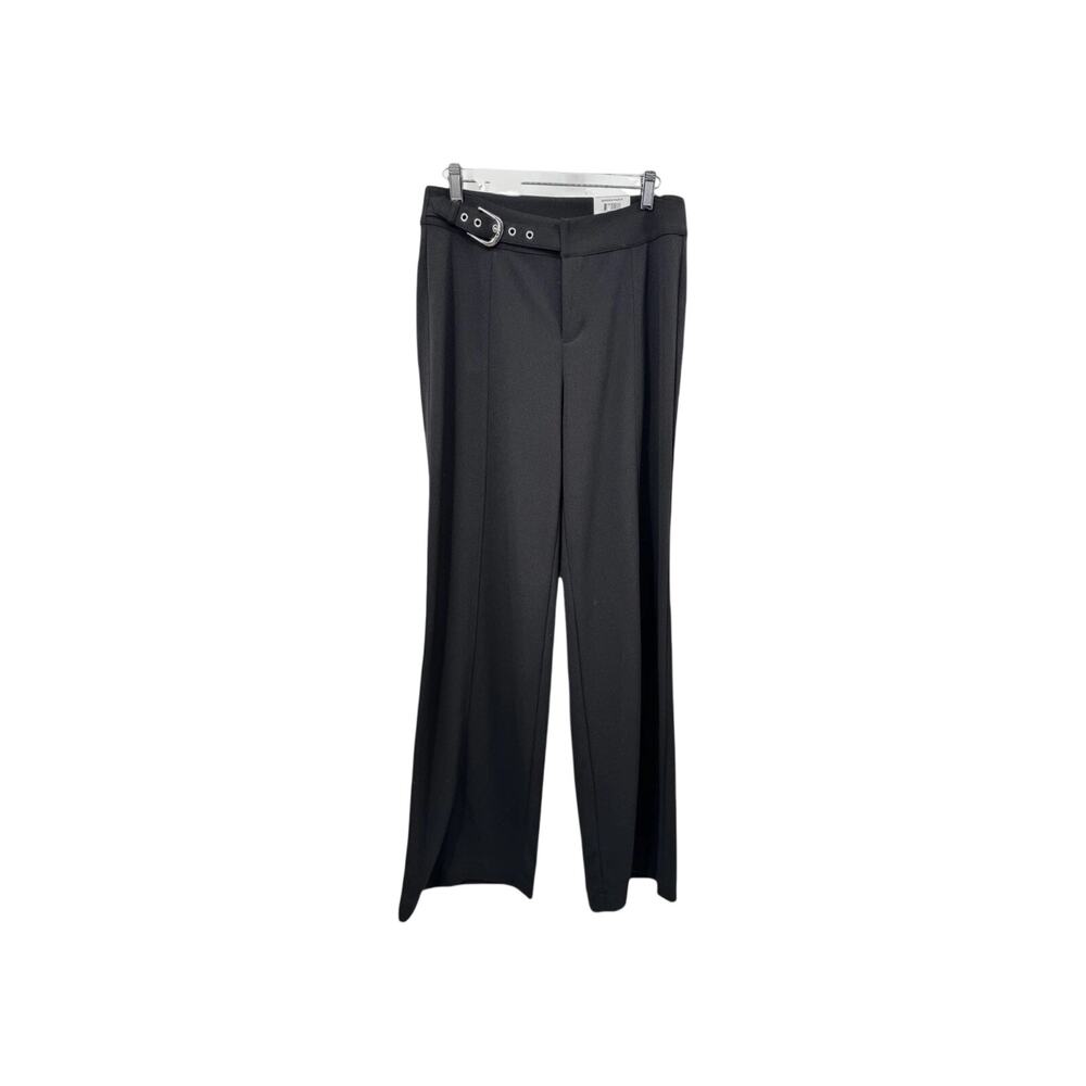 Inc Wide Leg Garden Party Black Pants Slacks Size 6 Faux Belt NWT MSRP $80
